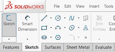 گزینه شروع اسکچ در سالیدورک
